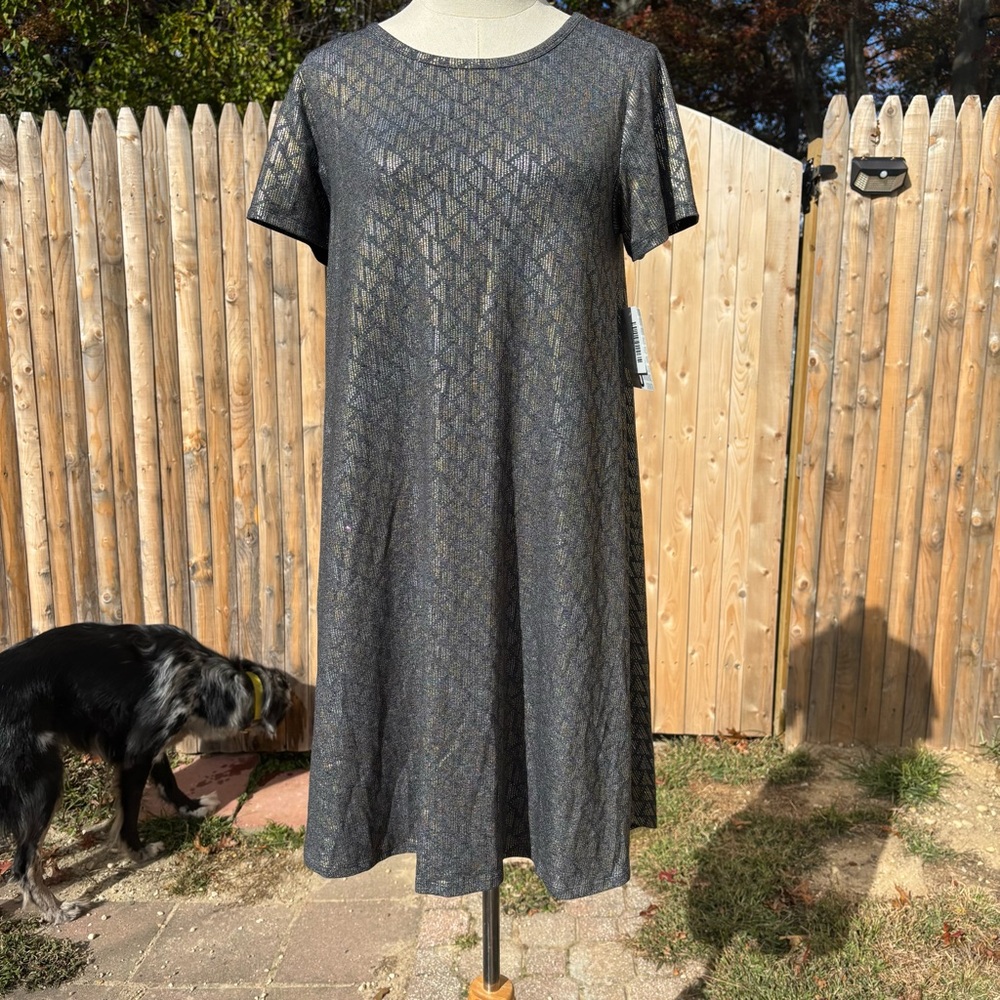 LuLaRoe Black Geometric Midi Dress